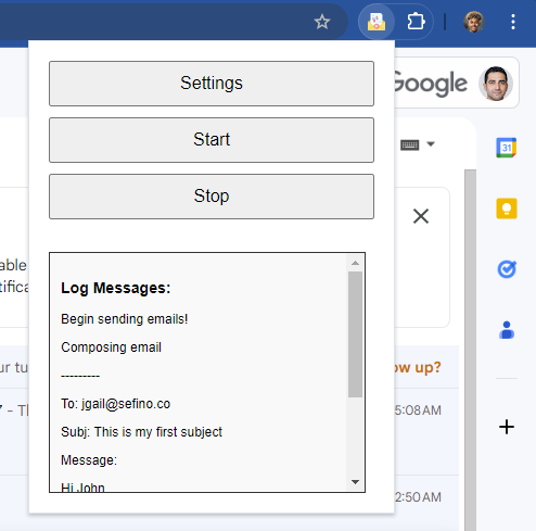 Emailr Chrome extension allows you to modify campaign settings and send cold outreach campaigns